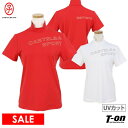 【30%OFF SALE】カステルバジャックスポーツ CASTELBAJAC SPORT レディース ハイネックシャツ 半袖 モックネックシャツ UVカット 吸水速乾 消臭 ストレッチ ロゴプリント 【送料無料】 2025 春夏 新作 ゴルフウェア
