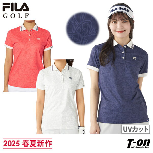 フィラ フィラゴルフ FILA GOLF レディース ポロシャツ 半袖 UVカット 遮熱 ロゴグラフ