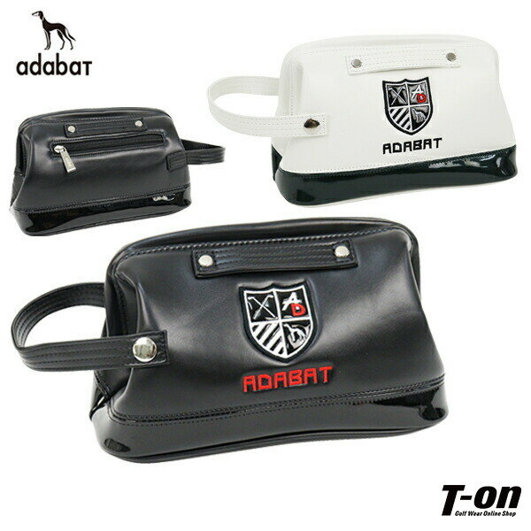 アダバット adabat メンズ レディース カートバッグ マグネットポーチ セカンドバッグ 口枠仕様 ワンハンドル フェイクレザー エンブレムロゴ刺繍 ゴルフ...