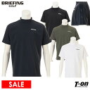 【30%OFF SALE】ブリーフィング ゴルフ BRIEFING GOLF メンズ ハイネックシャツ 半袖 モックネックシャツ ストレッチ 袖ロゴラインデザイン ワントーンカラー リラックスフィット 【送料無料】 2025 春夏 新作 ゴルフウェア