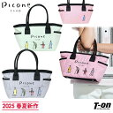 ピッコーネクラブ PICONE CLUB レディース カートバッグ カートポーチ ラウンドバッグ ストライプ柄 ピッコーネロゴ刺繍 【送料無料】 2025 春夏 新作 ゴルフ
