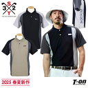 SY32 by SWEET YEARS GOLF エスワイサーティトゥ バイ スィートイヤーズ ゴルフ 日本正規品 メンズ ポロシャツ 半袖 吸水速乾 ストレッチ 通気性 凹凸メッシュ素材 配色切替デザイン ロゴプリント 【送料無料】 2025 春夏 新作 ゴルフウェア