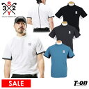【30%OFF SALE】SY32 by SWEET YEARS GOLF エスワイサーティトゥ バイ スィートイヤーズ ゴルフ 日本正規品 メンズ ハイネックシャツ 半袖 モックネックシャツ ストレッチ バブルジャガード素材 脇下配色切替 箔ロゴプリント 2025 春夏 新作 ゴルフウェア