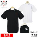 【30%OFF SALE】SY32 ABSOLUTE エスワイサーティトゥ アブソリュート 日本正規品 メンズ ハイネックシャツ 半袖 モックネックシャツ ストレッチ UVカット 通気 ロゴプリント 袖パンチングデザイン 【送料無料】 2025 春夏 新作 ゴルフウェア