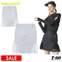 【30%OFF SALE】ビバハート VIVA HEART レディース スカート ピケチュールメッシュ切替スカート ストライプギャザー切替 ストレッチ ヘリンボーン柄 綿混素材 裏地付き ロゴ刺繍 2025 春夏 新作 ゴルフウェア
