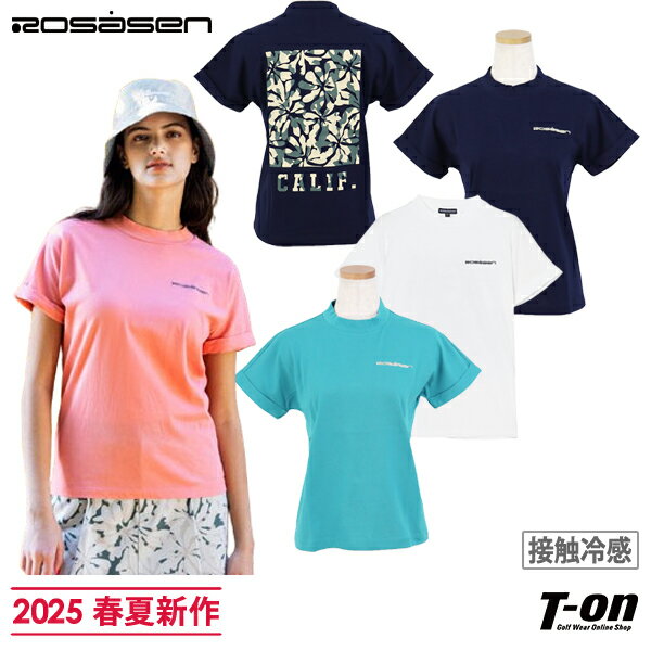 ロサーセン ROSASEN レディース ハイネックシャツ 半袖 モックネックシャツ 接触冷感 吸水速