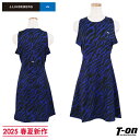 Jリンドバーグ J.LINDEBERG 日本正規品 レディース ワンピース ノースリーブ インナーパンツ一体型 ストレッチ 総柄 アニマルプリント ゼブラ柄風 ...