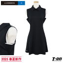 Jリンドバーグ J.LINDEBERG 日本正規品 レディース ワンピース ノースリーブ ポロ襟付きワンピース インナーパンツ付 ストレッチ 脇異素材切替 ブリ...