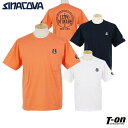 シナコバ SINACOVA メンズ Tシャツ 半袖 クルーネックシャツ フロッキープリント バックロゴデザイン マリンモチーフワッペン付 綿100% 【送料無料...