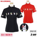 MUスポーツ エムユー スポーツ M.U SPORTS MUSPORTS レディース ポロシャツ 半袖 ハーフジップ ハイネックにもなる 接触冷感 鹿の子素材 ...