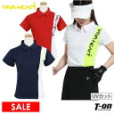 【30%OFF SALE】ビバハート VIVA HEART レディース ポロシャツ 半袖 台衿付き UVカット サイドメッシュ切替 バーティカルロゴプリント 2...