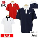 【30%OFF SALE】ワック WAAC 日本正規品 メンズ ポロシャツ 半袖 UVカット 鹿の子素材 ワッキーロゴワッペン 【送料無料】 2025 春夏 新作 ゴルフウェア