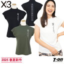 キックスリー KI-XXX THREE レディース ハイネックシャツ 半袖 フレンチスリーブ モックネック 高通気素材 軽量 ロゴプリント 【送料無料】 202...