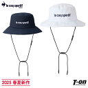 ルコックスポルティフ ゴルフ ルコック le coq sportif GOLF メンズ レディース ハット まぶガード まぶしさ軽減 あご紐付 サイズ調整可 サッカー素材 ロゴ刺繍 2025 春夏 新作 ゴルフ