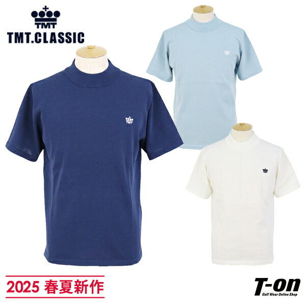 ティーエムティークラッシック TMT.CLASSIC メンズ セーター 半袖 ハイネック サマーニット コットン混紡 ロゴ刺繍 KNIT MOCK NECK 【送料無料】 2025 春夏 新作 ゴルフウェア