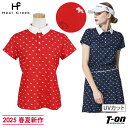 ヒールクリーク Heal Creek レディース ポロシャツ 半袖 UVカット ポリエステル鹿の子素材 ヘンリードットプリント柄 総柄 【送料無料】 2025 ...