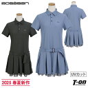 ロサーセン エーライン ROSASEN Aline レディース ワンピース 半袖 ボックスプリーツ チュール裏地付き ベルト付き ロゴ刺繍 【送料無料】 202...