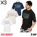 キックスリー KI-XXX THREE メンズ ハイネックシャツ 半袖 モックネック 網目ロゴプリント 【送料無料】 2025 春夏 新作 ゴルフウェア