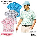 ブリヂストン ゴルフ BRIDGESTONE GOLF メンズ ポロシャツ 半袖 UVカット 気化熱クーリング 冷却効果 涼しい素材 ロゴプリント 【送料無料】 2025 春夏 新作 ゴルフウェア