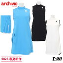 アルチビオ archivio レディース ワンピース ノースリーブ ハイネックワンピース 配色パイピング モノトーンデザイン サイドプリーツ サイドポケット ロ...