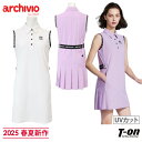 アルチビオ archivio レディース ワンピース ノースリーブ ポロワンピース UVカット バックロゴベルト取り外し可 バックプリーツ仕様 ロゴワッペン 袖...
