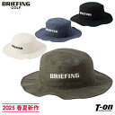ブリーフィング ゴルフ BRIEFING GOLF メンズ レディース ハット バケットハット メッシュ裏地付き スピンドル付き ロゴ刺繍 2025 春夏 新作 ゴルフ
