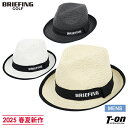 ブリーフィング ゴルフ BRIEFING GOLF メンズ ハット 中折れハット フェドーラハット ブレードハット ロゴ刺繍リボン STRAW HAT 2025 春夏 新作 ゴルフ