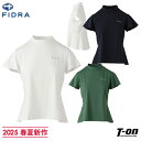 フィドラ FIDRA レディース ハイネックシャツ 半袖 フレアスリーブ 後ろ裾フレアデザイン モックネック 【送料無料】 2025 春夏 新作 ゴルフウェア