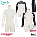 クアルトユナイテッド Cuarto UNITED レディース アームカバー ボレロタイプ ボレロ型インナー アンダーウェア 背中メッシュ UVカット 冷感 ストレッチ ロゴプリント 2025 春夏 新作 ゴルフ
