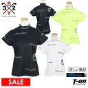 【30%OFF SALE】SY32 by SWEET YEARS GOLF エスワイサーティトゥ バイ スィートイヤーズ ゴルフ 日本正規品 レディース ハイネックシャツ 半袖 モックネックシャツ ストレッチ 涼しい素材 ロゴモチーフ ランダムロゴプリント 2025 春夏 新作 ゴルフウェア