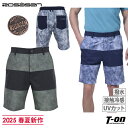 ロサーセン ROSASEN メンズ パンツ ハーフパンツ ショートパンツ UVカット接触冷感 撥水 ドットエアー素材 高通気素材 ウエスト後ろゴム 配色デザイン タイダイ柄 マーカー付き 【送料無料】 2025 春夏 新作 ゴルフウェア