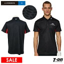 【30%OFF SALE】Jリンドバーグ J.LINDEBERG 日本正規品 メンズ ポロシャツ 半袖 吸水速乾 4WAYストレッチ 総柄デザイン 脇配色切替 ブリッジロゴプリント 【送料無料】 2025 春夏 新作 ゴルフウェア