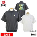 【30%OFF SALE】ワック WAAC 日本正規品 メンズ ポロシャツ 半袖 ハーフジップシャツ ハイネックシャツ 接触冷感 ストレッチ グラデーションバックロゴプリント ポンチ素材 【送料無料】 ゴルフウェア