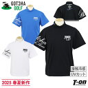 ガッチャ ガッチャゴルフ GOTCHA GOLF メンズ ハイネックシャツ 半袖 モックネック プルオーバー UVカット 接触冷感 水陸両用 ドロップショルダー 裾スピンドル付 ロゴ刺繍 ロゴプリント M〜4Lまでご用意 2025 春夏 新作 ゴルフウェア(4)