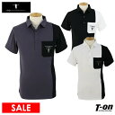 【50%OFF SALE】ティーマック T-MAC メンズ ポロシャツ 半袖 ストレッチ バイカラー 配色切替 胸ポケット付き ロゴ刺繍 ゴルフウェア