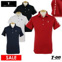 【50%OFF SALE】ティーマック T-MAC メンズ ポロシャツ 半袖 ストレッチ 袖ロゴプリント サイドスリット ゴルフウェア