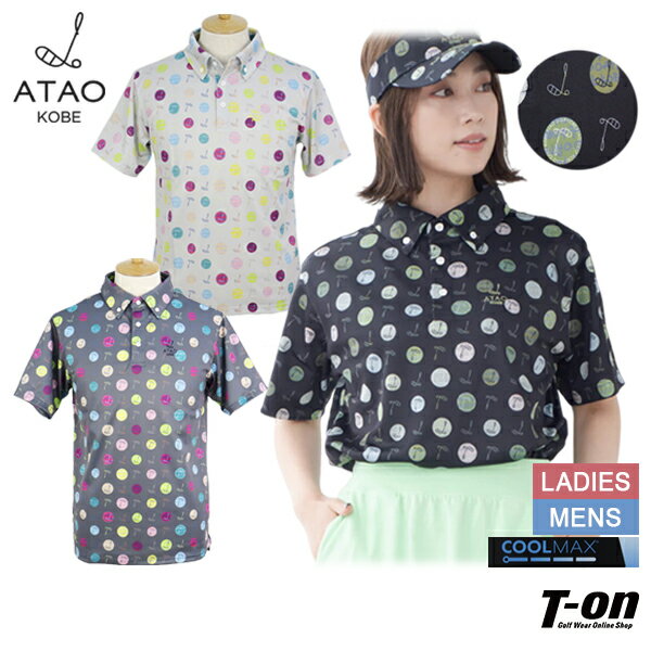 アタオ ゴルフ ATAO GOLF メンズ レディース ポロシャツ 半袖 ボタンダウンシャツ 男女兼