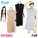 【30%OFF SALE】クアルトユナイテッド Cuarto UNITED レディース ワンピース ノースリーブ ハイネック ハーフジップアップ モックネック サイドプリーツワンピース アシンメトリーデザイン ゴルフウェア 【送料無料】