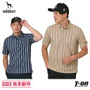 アダバット adabat メンズ ポロシャツ 半袖 【新レーベル ADABAT NAVY】吸水速乾 UVカット ワインシャンブレーストライプポロシャツ 【送料無料】 2025 秋冬 新作 ゴルフウェア