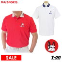 【30%OFF SALE】MUスポーツ エムユー スポーツ M.U SPORTS MUSPORTS メンズ ポロシャツ 半袖 ストレッチ 吸汗速乾 リブ衿 配色ライン アーモプリント ロゴ刺繍 【送料無料】 2025 春夏 新作 ゴルフウェア