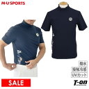 【30%OFF SALE】MUスポーツ エムユー スポーツ M.U SPORTS MUSPORTS メンズ ハイネックシャツ 半袖 モックネックシャツ ストレッチ UVカット 撥水 接触冷感 キャラクタープリント シリコンワッペン 【送料無料】 2025 春夏 新作 ゴルフウェア