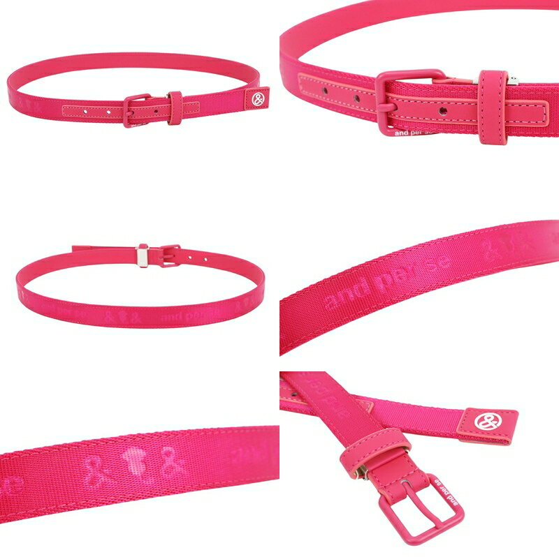 アンパスィ and per se レディース ベルト テープベルト ロゴ＆アンパンジー ジャガード織り ワントーンデザイン 裏側合皮仕様 ベルトカット可 【送料無料】 2025 秋冬 新作 ゴルフ