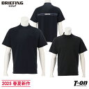 ブリーフィング ゴルフ BRIEFING GOLF メンズ ハイネックシャツ 半袖 モックネックシャツ リラックスフィット バックロゴラインデザイン 鹿の子素材 【送料無料】 2025 春夏 新作 ゴルフウェア