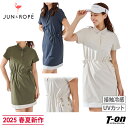 ジュン&ロペ ジュンアンドロペ JUN&ROPE レディース ワンピース 半袖 ポロワンピース UVカット 接触冷感 涼しい素材 比翼仕立て ウエスト ドロース...