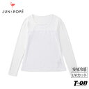 ジュン&ロペ ジュンアンドロペ JUN&ROPE レディース インナーシャツ 長袖 アンダーウェア ラウンドネック UVカット 接触冷感 メッシュ切替 涼しい素材 ロゴプリント ゴルフウェア