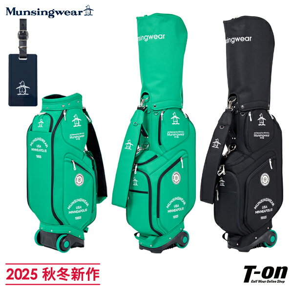 【ブラックフライデーP10倍】マンシングウェア Munsingwear メンズ レディース キャディバッグ 2輪キャスター付き 9型 47インチ対応 ポリエステ...