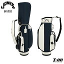 ジョーンズ JONES 日本正規品 メンズ レディース キャディバッグ 9型 RIDER NAVY レザー調素材 ×ナイロンリップストップ素材 異素材切替 配色...