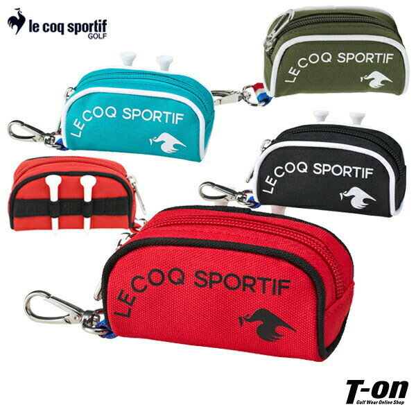 ルコックスポルティフ ゴルフ ルコック le coq sportif GOLF メンズ レディース ボールケース ボールポーチ ボールホルダー ボール2個用 ティー挿し付き ロゴプリント ゴルフ