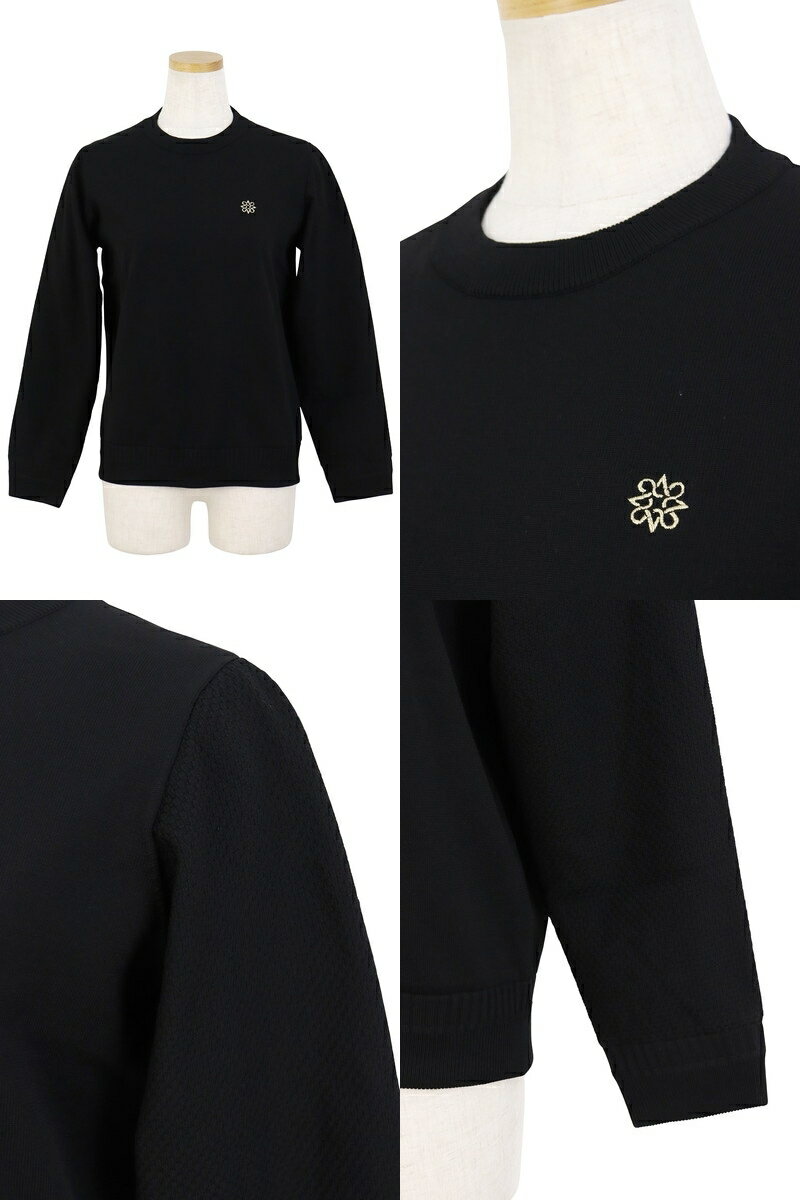 セントアンドリュース St ANDREWS レディース セーター クルーネック ニット ストレッチ裏地付 防風 天竺×リンクス 編地切替 ケルトロゴ刺繍 【送料無料】 2025 秋冬 新作 ゴルフウェア