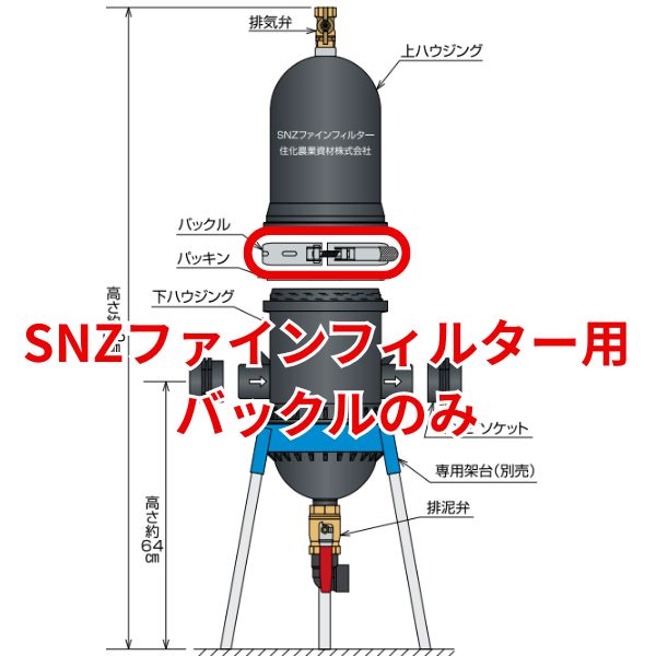 SNZファインフィルター用 バックル 金属製 上下ハウジング接続部材 1個 ろ過器 WB6283 住化農業資材
